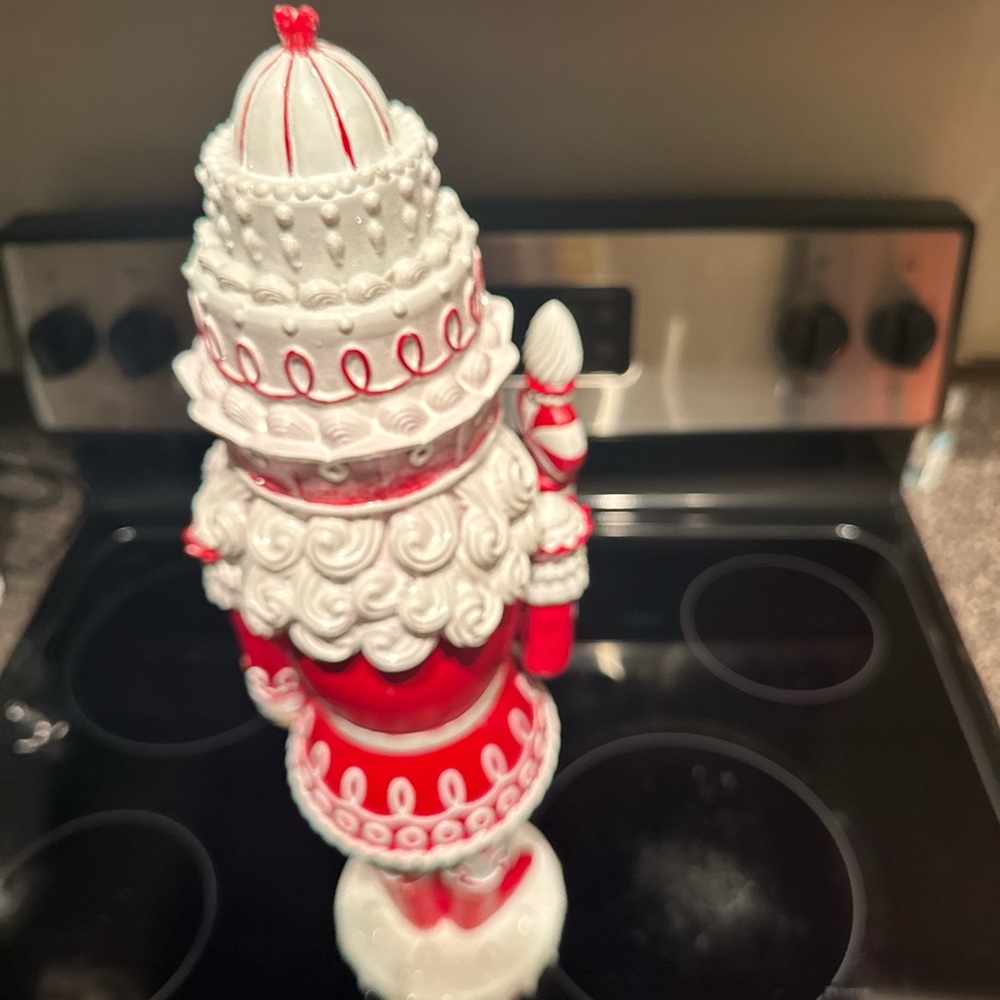Red and White Holiday Nutcracker Figurine